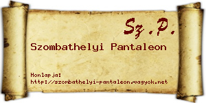 Szombathelyi Pantaleon névjegykártya